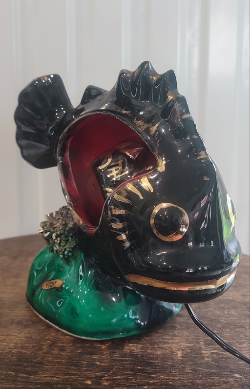 Ceramic fish lamp Vallauris
