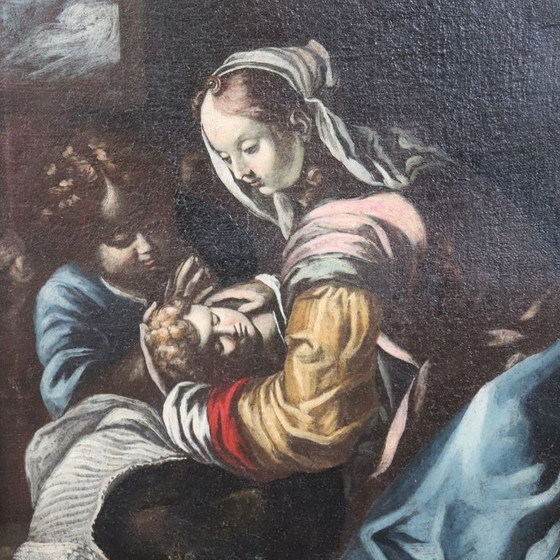 Oil Painting on Canvas, Madonna with Child and Angel Italy 17th Century – Paintings & Drawings (photo 5 of 17)