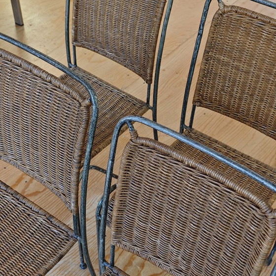 Image 1 of Sedie vintage in vimini e metallo