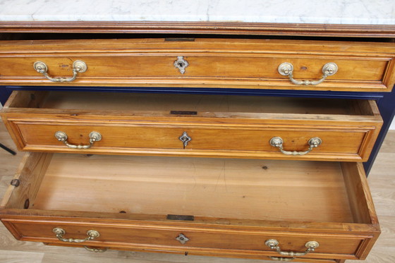 Image 1 of CASSETTIERA IN ROVERE CON PIANO IN MARMO GRIGIO XIX SECOLO FRANCIA