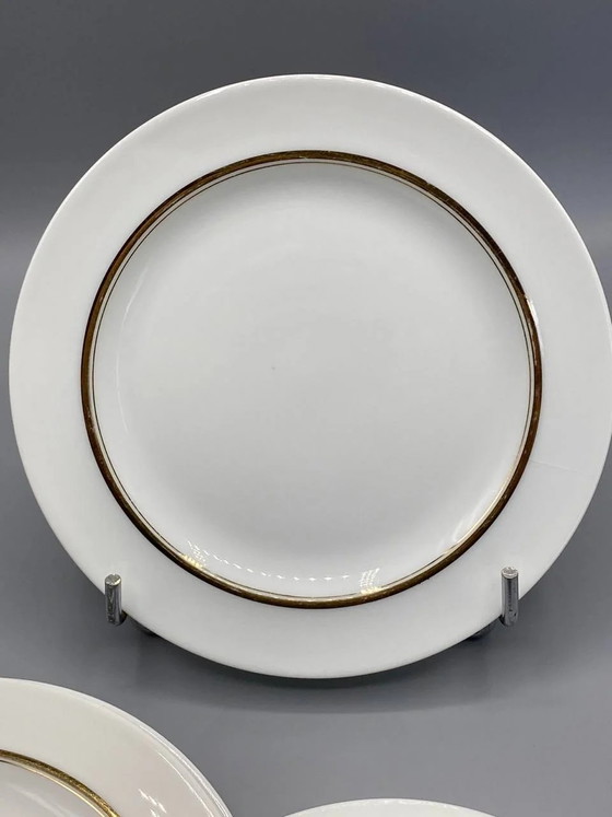 6 Limoges Porcelain Dessert Plates, A. Vignaud, Gilded Rim, 20 cm – Decorative Objects (photo 2 of 4)
