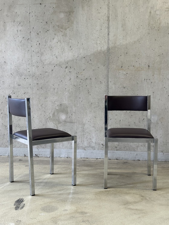 Image 1 of Set/6 sedie da pranzo vintage di design italiano Cidue