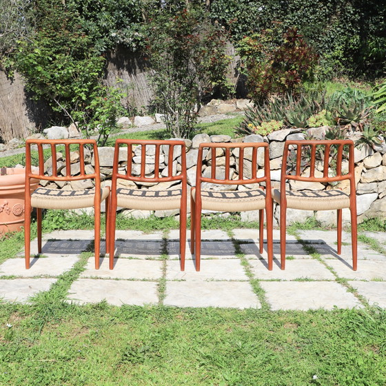 Image 1 of Teakhouten stoelen, model 83, van Niels Otto Møller, 1960