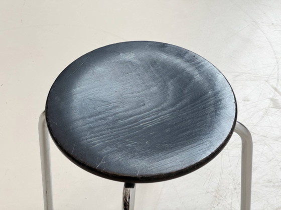 Image 1 of Tabouret à structure chromée et assise en bois, par Zingg-Lamprecht, années 1970