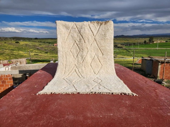 Beni Ouarain Berber rug in cream 300x200 cm, natural wool, handmade, Rugs & carpets, Cotton, Scandinavian (photo 4 of 21)