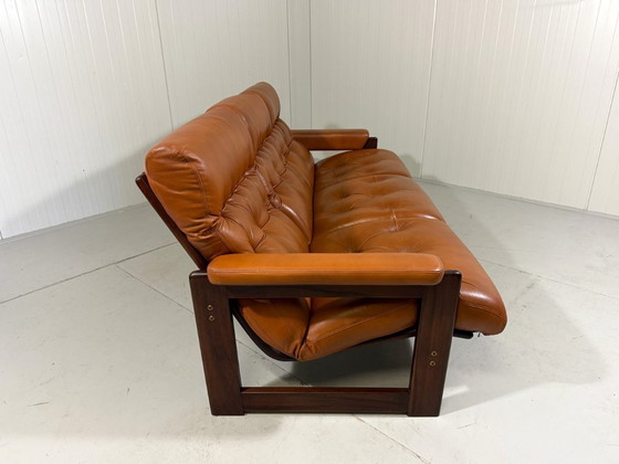 Image 1 of Coja Culemborg rosewood and leather three-seater sofa 1970s