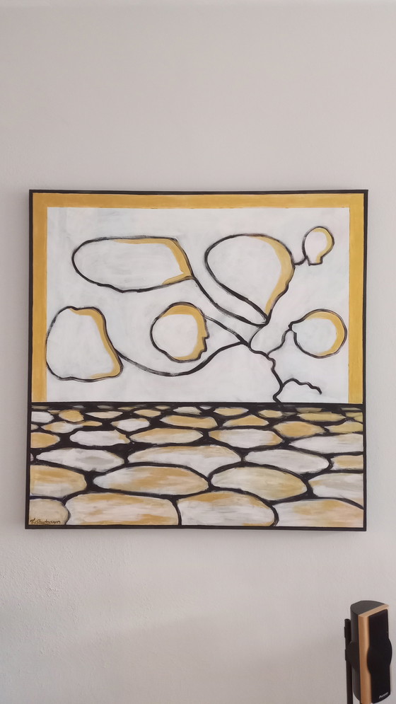 Image 1 of T. van Steenbergen "GOLD" 100 x 100 cm
