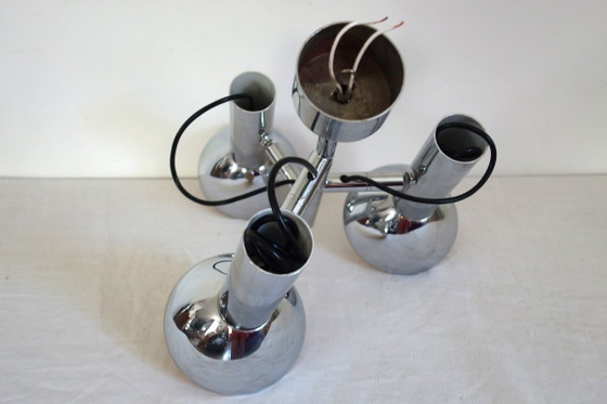 Image 1 of Lampadario a 3 faretti cromato degli anni '70