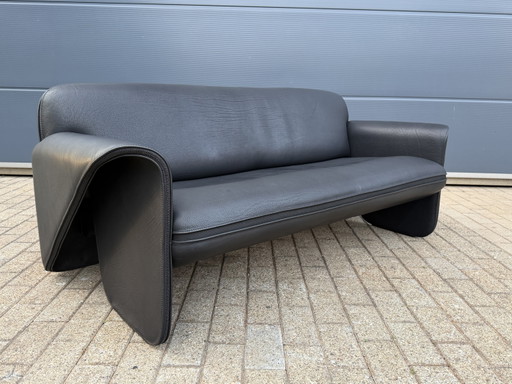 De Sede DS-125 3-Sitzer Schwarzes Büffelleder Hals 5mm WIE NEU!