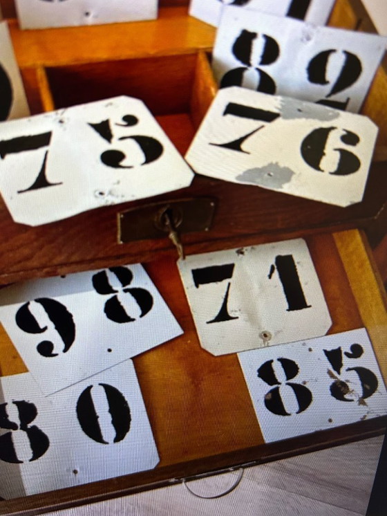 Image 1 of House numbers, Vintage '60s, '70s, and '80s metal with coating. Patina: yes