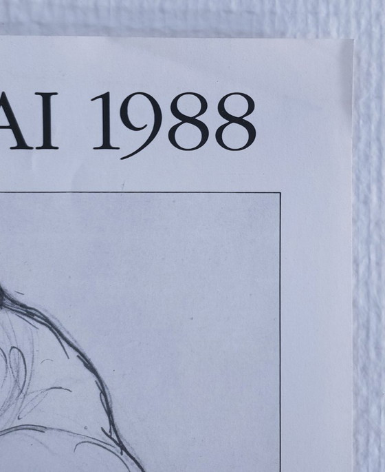 Image 1 of Manifesto della mostra "Il gatto bianco e nero", Parigi 1988