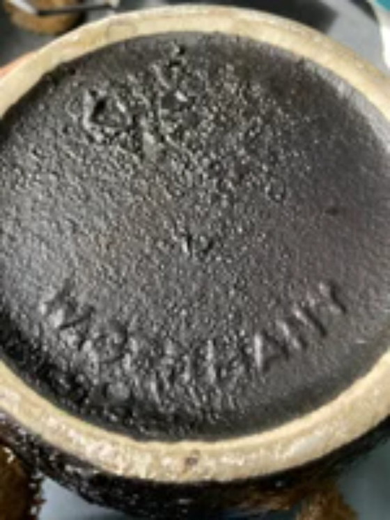 Image 1 of West Germany Scheurich 517-54 fat lava floor vase with horse