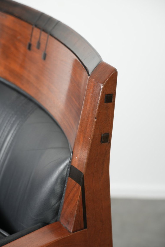 Image 1 of Schwarzer Art-déco-Ledersessel von Schuitema aus der Decoforma-Serie in gutem Zustand