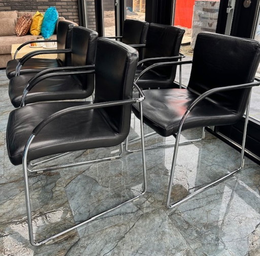 6 sedie da pranzo in pelle