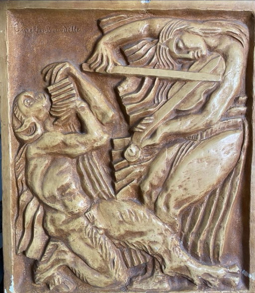 Antoine Bourdelle, Basrelief in Gips, 1908, Musik, Französischer Künstler.