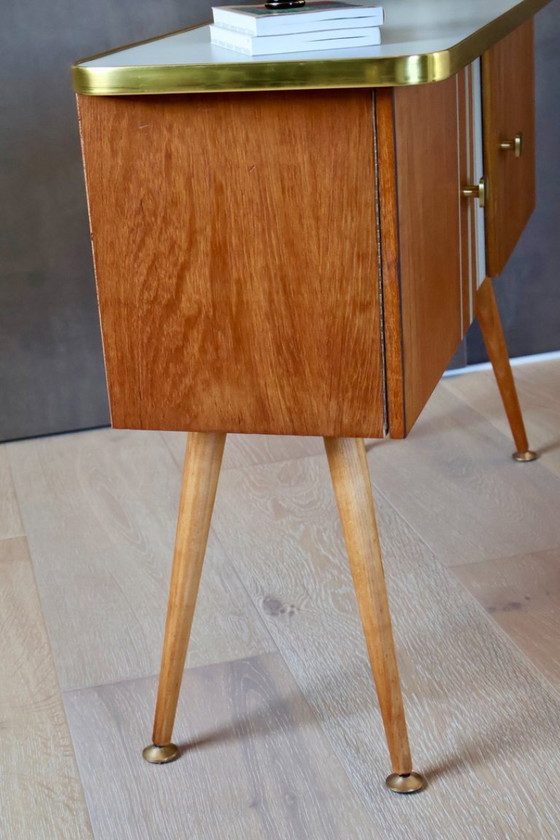 Image 1 of Restyled Mid-Century Cabinet with Graphic Details