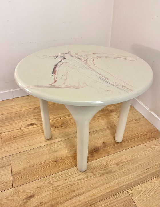 Image 1 of Pink Marmorino vintage Italian design side table