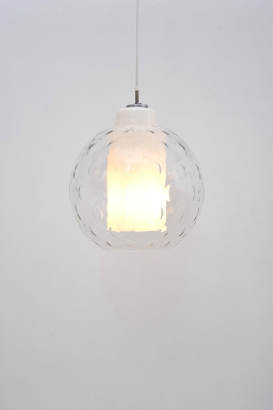 Image 1 of Lampe à suspension en verre de Peill & Putzler (années 1950)