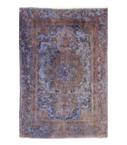 Alfombra Oriental Anudada a Mano Vintage Art Clásico & Diseño en Relieve 295 x 203 cm Color Azul, Marrón