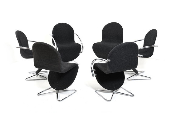 Image 1 of Verner Panton para Fritz Hansen 1973 Serie 1-2-3 Base de mariposa