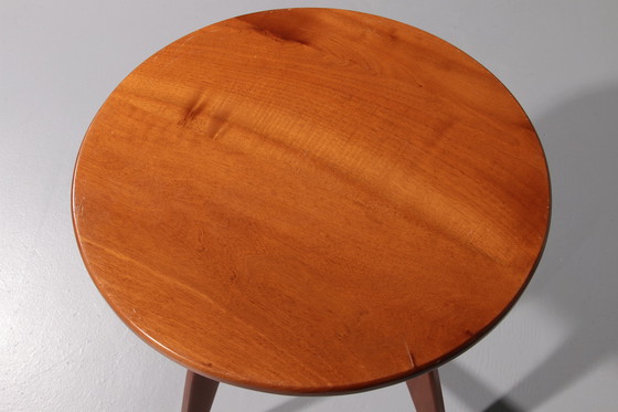 Image 1 of Italian Craftsmanship Round Walnut Side Table from the 60s