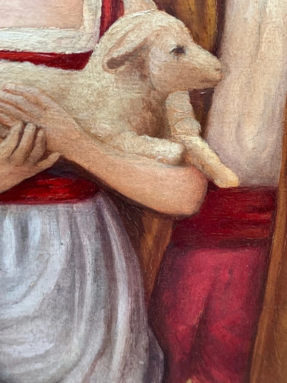 Painting "Romantic Scene" - End of the 19th century – Paintings & Drawings, Canvas (photo 3 of 6)