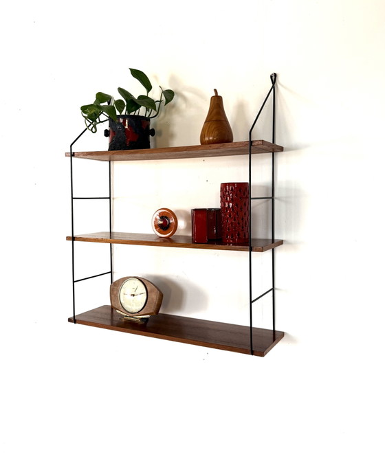 Image 1 of Vintage walnut wall rack WHB Germany ‘60