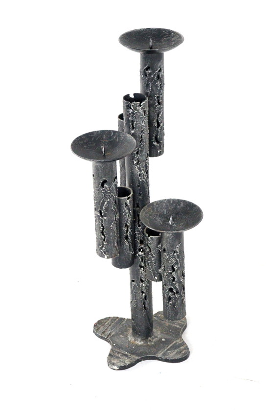 Image 1 of Large Brutalist Floor Candlestick
