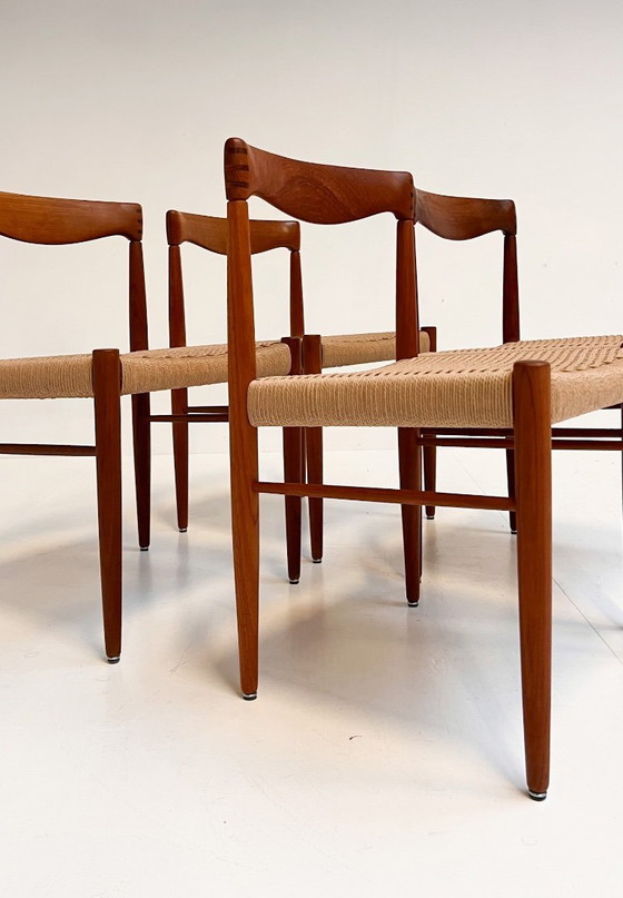 Image 1 of Gereviseerde Set Van 4 Papercord Stoelen Van H. Klein Voor Bramin, 1960's