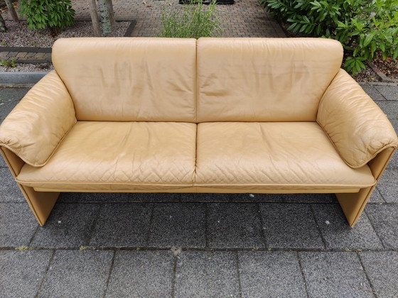 Leolux Bora Sofás Leolux Bora Bora + 2 Puffs Originales | Cuero Wapití | Conjunto completo – Sofás (Couches) (photo 2 of 6)