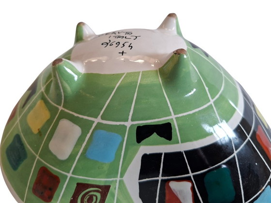 Image 1 of Deruta Italy 1950s Bowl – Mid-Century Modern – Geometric Designer Ceramics