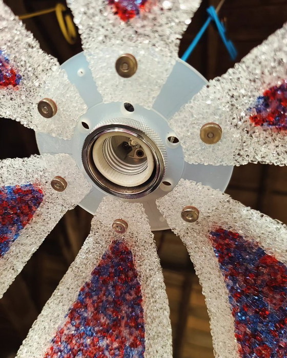 Image 1 of 2x cestini a sospensione floreali in perspex colorato degli anni '70