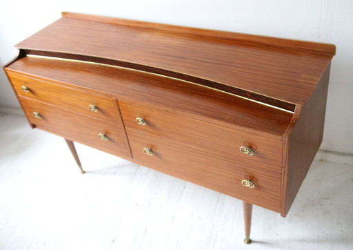 Petit buffet bas vintage avec pieds Dansette, années 1960