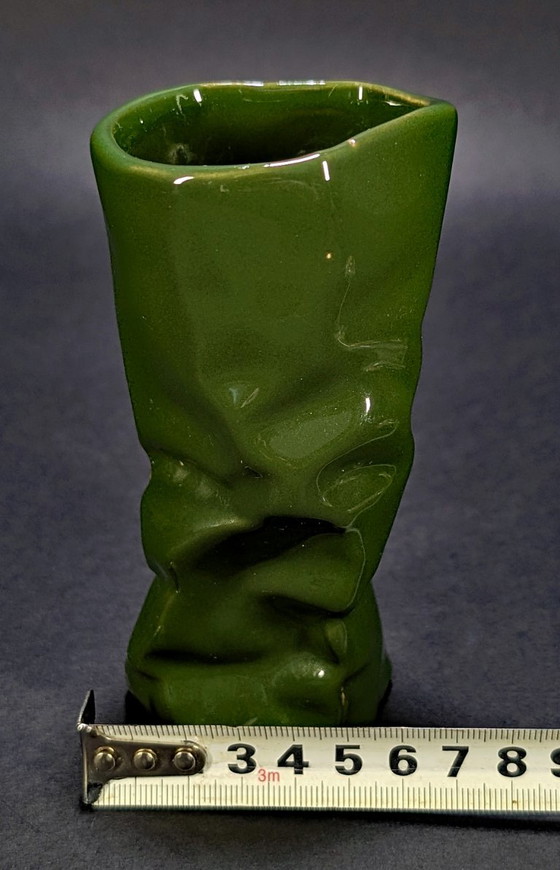 Belgische D&M Designvase – Grüne Keramik – 90er Jahre – Vasen, Ceramic (photo 8 of 8)