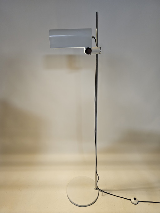 Floor lamp white metal design Braun Feldweg for Doria Leuchten 60s