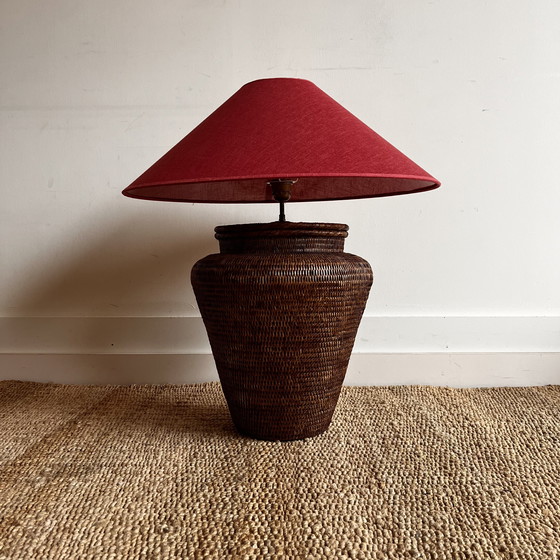 Image 1 of Lampe de table Birma en rotin tressé, style années 80