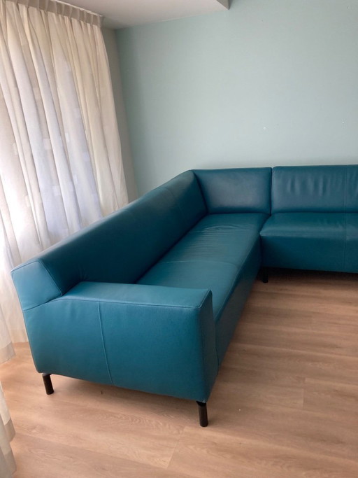 Leather Corner Sofa Petrol – hoekbanken