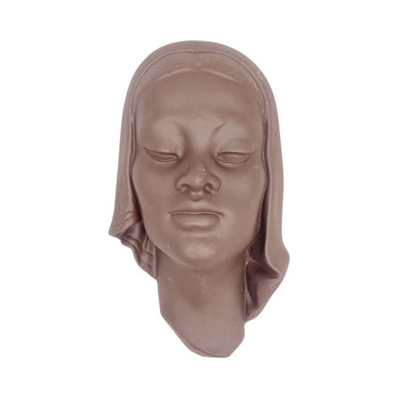 Image 1 of Vintage 1950s mid-century ceramic wall mask by Paul Keilbar (Naumburg) – sculpture