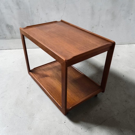 Chariot de bar en teck extensible, style milieu du XXe siècle, Danemark, années 1960 – Sika Mobler, Dessertes (photo 7 of 9)