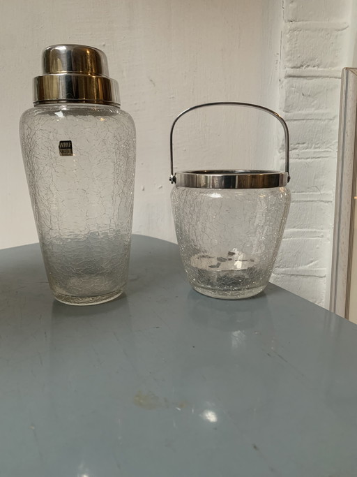 Verzilverde WMF cocktailset kristal en estado perfecto