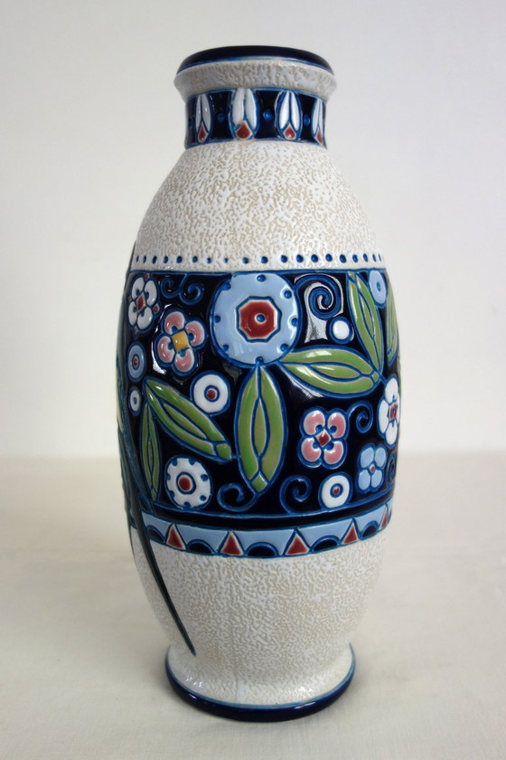 Image 1 of Vaso in ceramica smaltata Art Nouveau di Amphora, Boemia, 1920