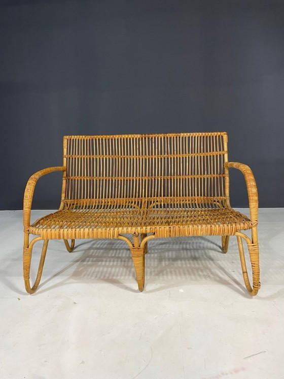 Image 1 of Ensemble de sièges en rotin Art déco, Europe centrale, années 1930-1940