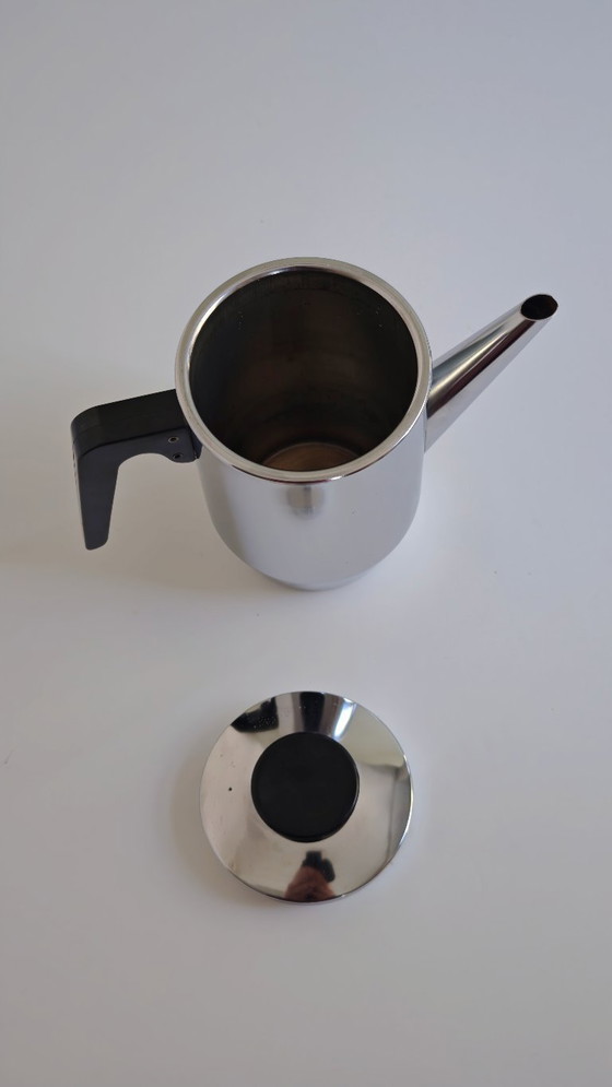 Image 1 of Teiera in acciaio inox dal design olandese moderno di metà secolo Daalderop