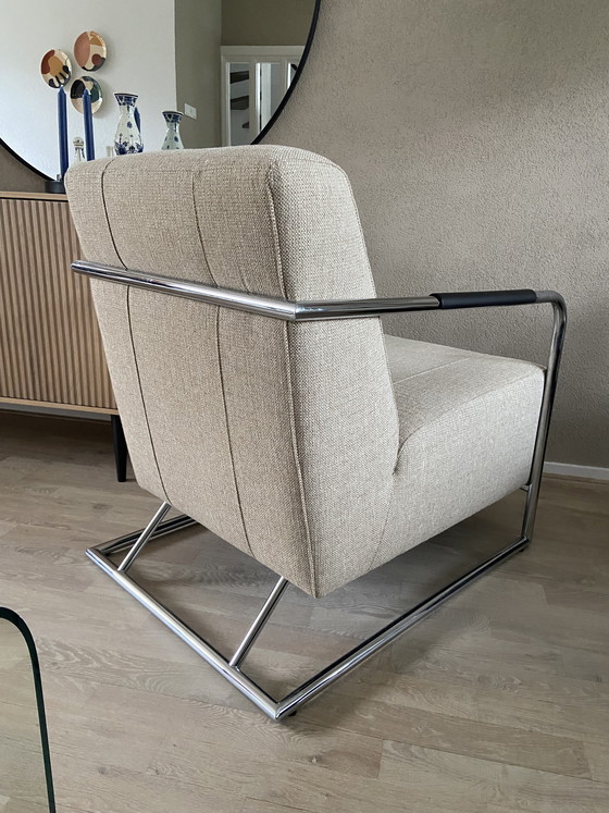 Image 1 of 2 Sessel mit Stahlgestell und Bouclé-Polsterung