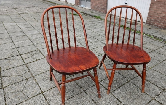 Image 1 of Set di 2 sedie vintage Windsor con doghe - anni '60