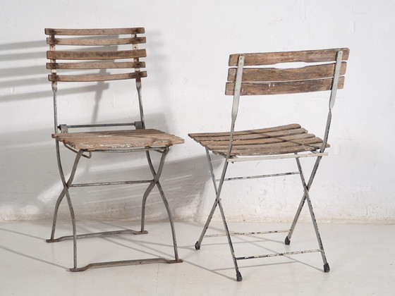 Chaises de jardin pliantes antiques (c.1920). Lot de 2 pièces #2 – Iron, Rustic (photo 16 of 39)