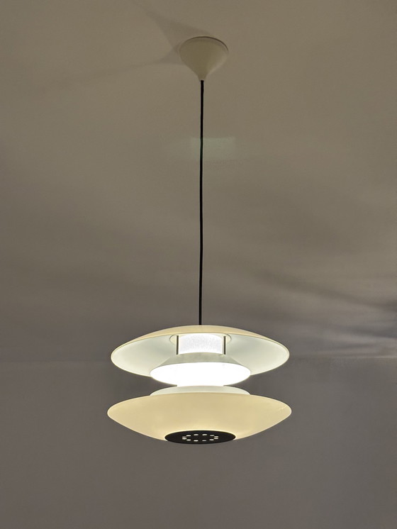Image 1 of Halo Tech Design, Pendant Lamp, Danish Design, 1990s, Space Age, Vintage Lamp, Glass, Sputnik Design, UFO, Minimalism