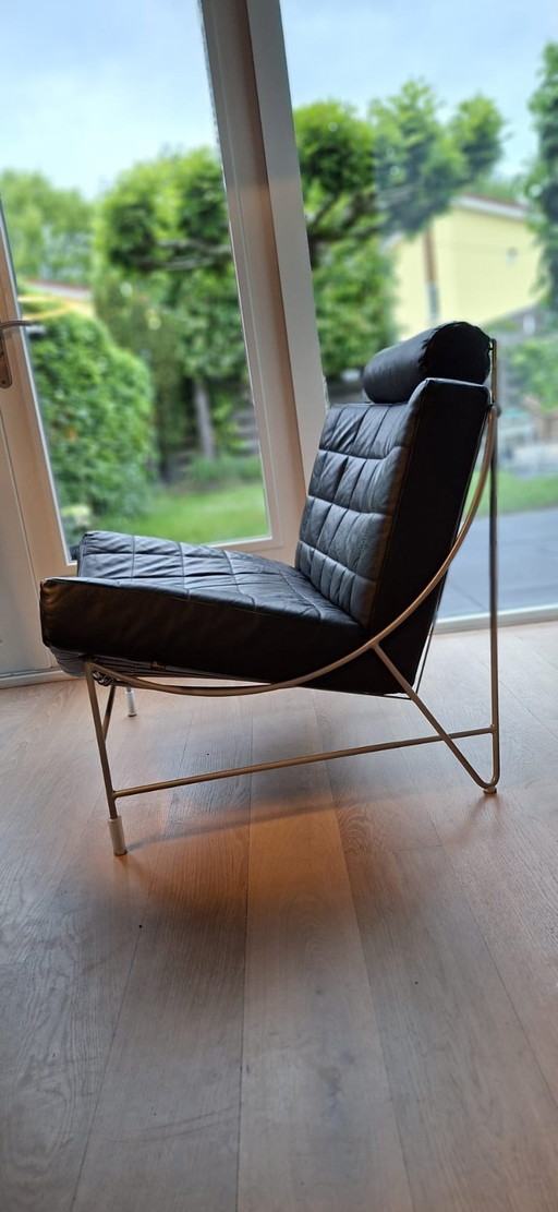 Leolux Volare Sessel aus schwarzem Senso-Leder