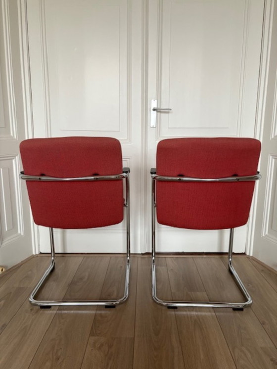 Image 1 of Lande Cole Modus Design Chairs - Chrome Sled Frame Set of 2