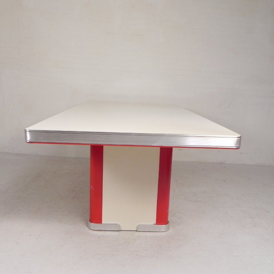 Ahrend Oda dining table, desk, with aluminum edge, 1950s – Plastic, Metal (photo 28 of 29)